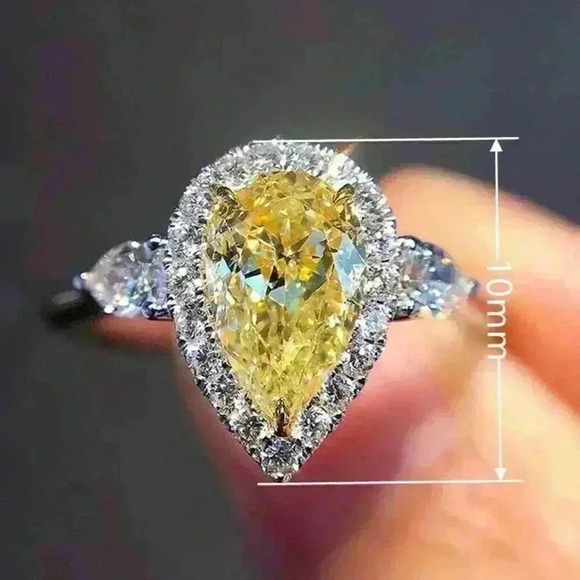 Fabulous 14k Gold Over Silver Citrine Diamond Ring - Picture 3 of 3